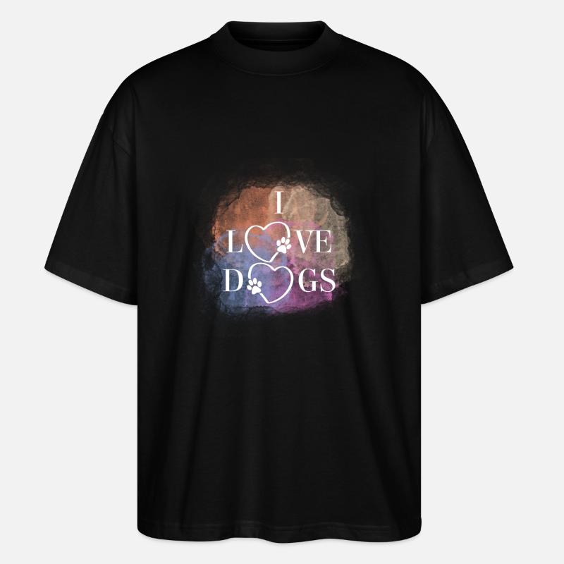 Ich liebe Hunde - Stanley/Stella Oversized Unisex Bio T-Shirt Blaster 2.0 - Schwarz