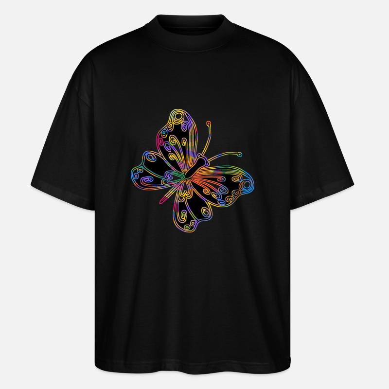 Schmetterling - Stanley/Stella Oversized Unisex Bio T-Shirt Blaster 2.0 - Schwarz