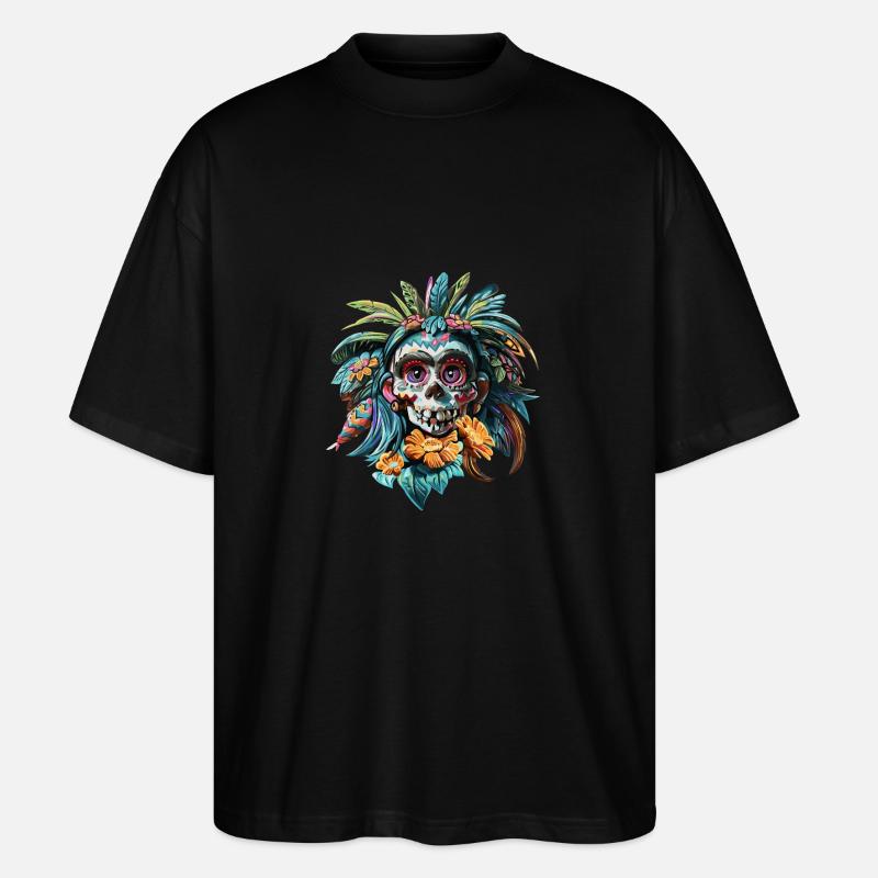 Skull native - T-shirt bio Blaster 2.0 coupe oversize Stanley/Stella Unisexe - noir