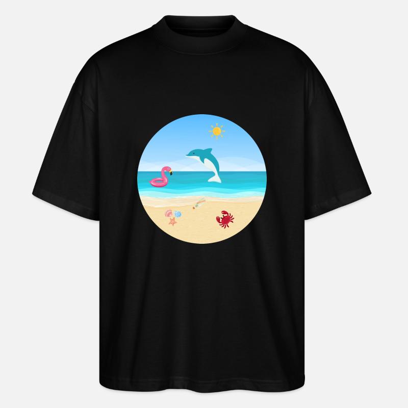 Conception de plage - T-shirt bio Blaster 2.0 coupe oversize Stanley/Stella Unisexe - noir