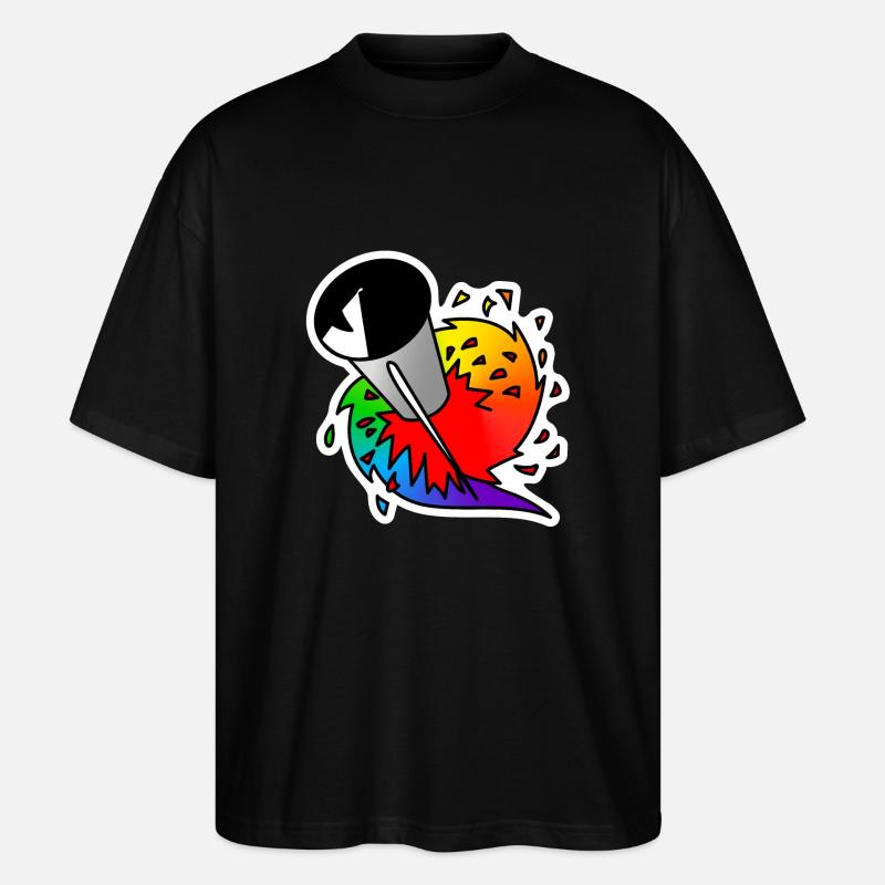 Regenbogen Rakete : Sticky Queer Pride - Stanley/Stella Oversized Unisex Bio T-Shirt Blaster 2.0 - Schwarz