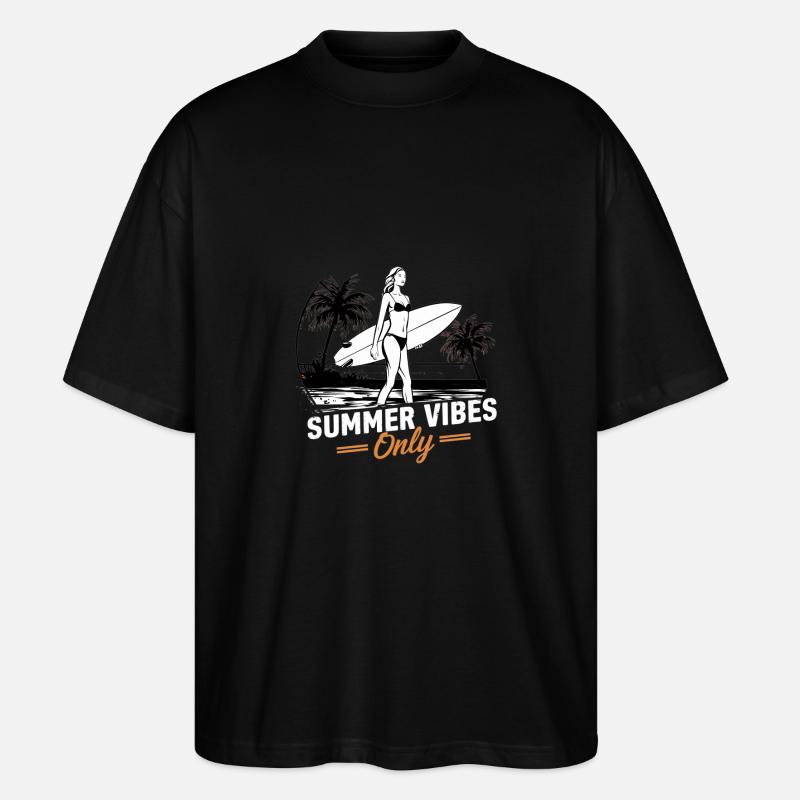 SUMMER VIBES ONLY - T-shirt bio Blaster 2.0 coupe oversize Stanley/Stella Unisexe - noir