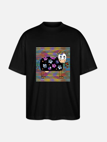 Kuh - Stanley/Stella Oversized Unisex Bio T-Shirt Blaster 2.0 - Schwarz