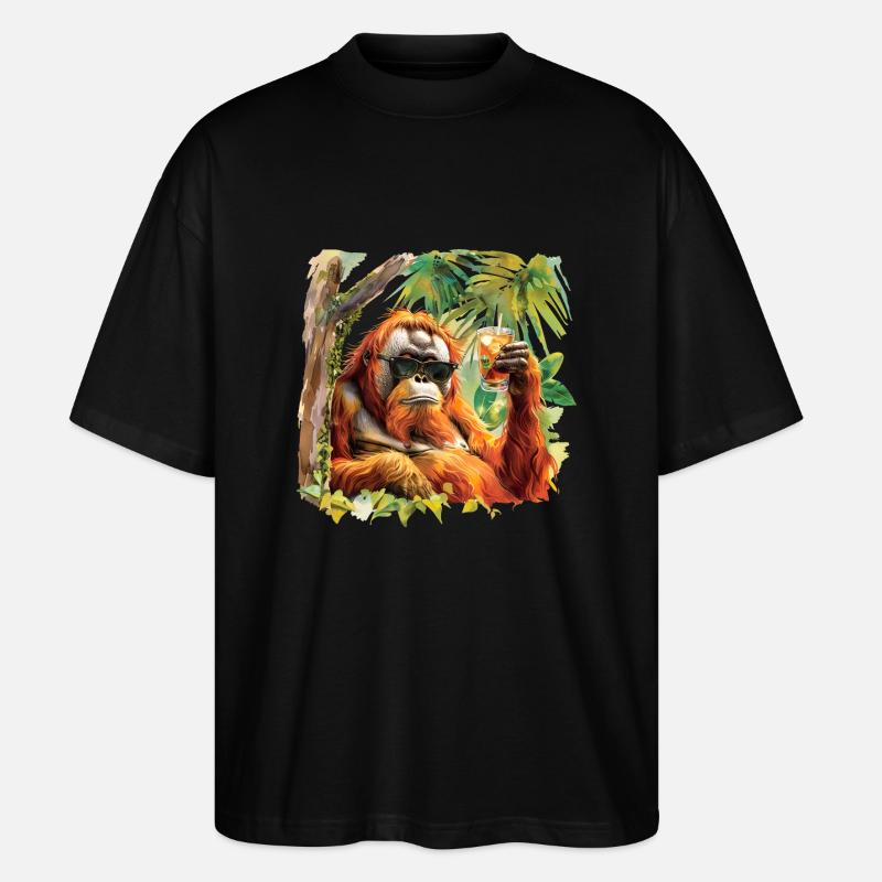 cooler Orang-Utan - Stanley/Stella Oversized Unisex Bio T-Shirt Blaster 2.0 - Schwarz