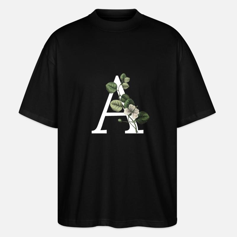 lettre a botanique vert - T-shirt bio Blaster 2.0 coupe oversize Stanley/Stella Unisexe - noir