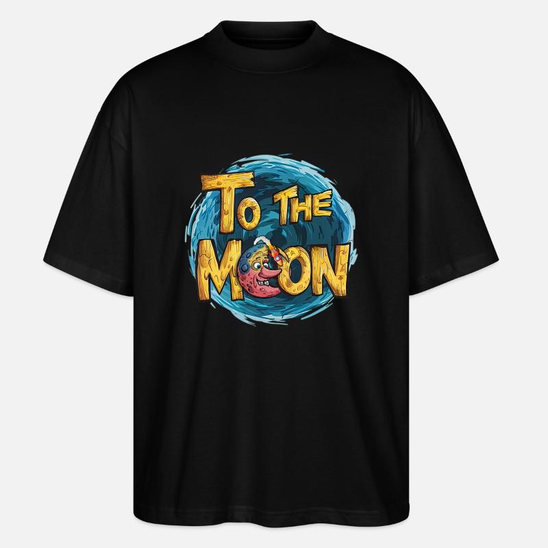 Zum Mond - Stanley/Stella Oversized Unisex Bio T-Shirt Blaster 2.0 - Schwarz