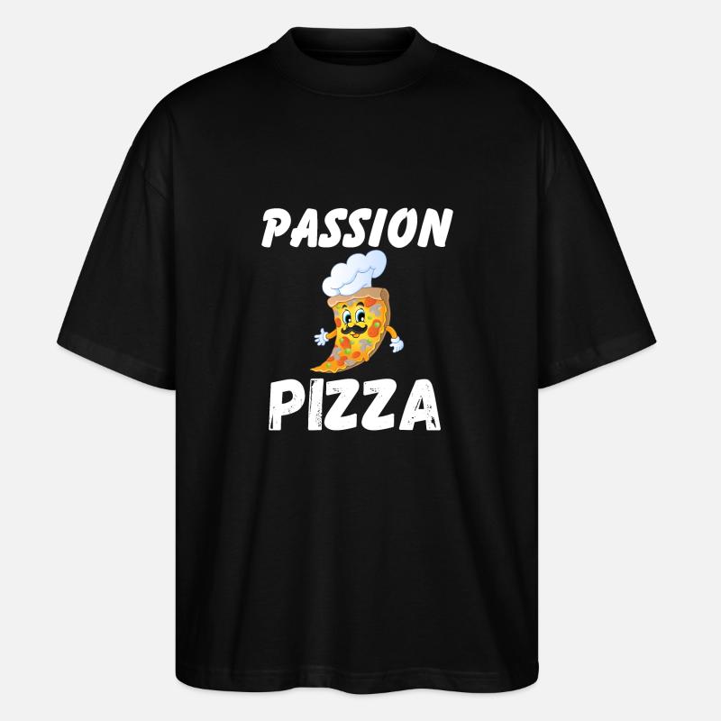 LEIDENSCHAFT PIZZA - Stanley/Stella Oversized Unisex Bio T-Shirt Blaster 2.0 - Schwarz