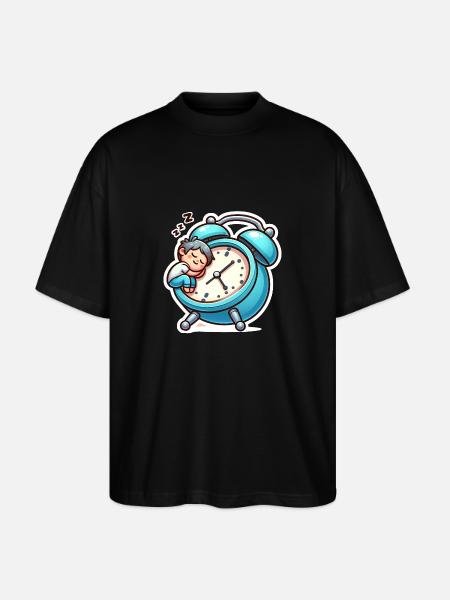 Wecker und Schlafen - Stanley/Stella Oversized Unisex Bio T-Shirt Blaster 2.0 - Schwarz