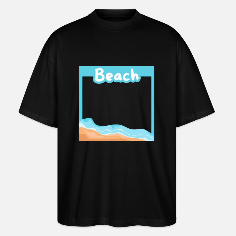 Dream beach in a setting - Stanley/Stella Oversized Unisex Organic T-shirt Blaster 2.0 - black