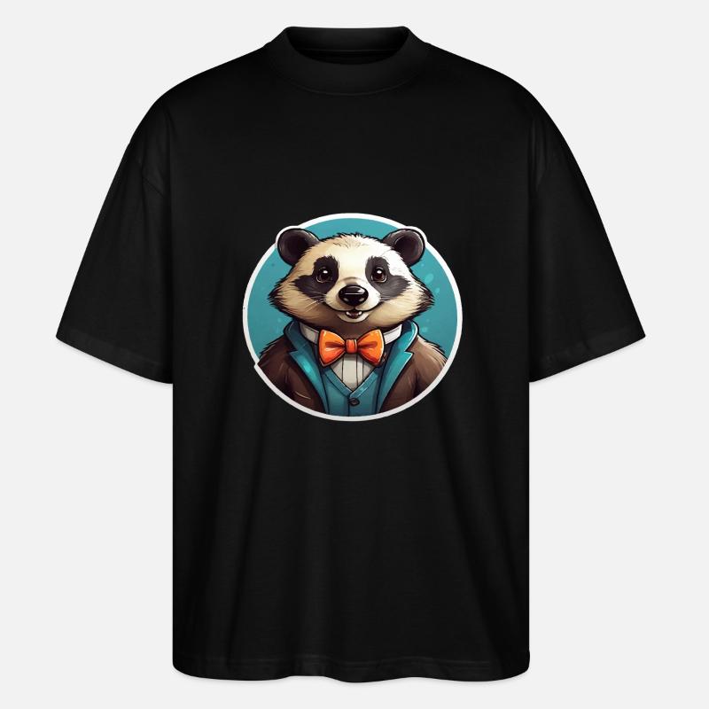 Drôle d’ours panda - T-shirt bio Blaster 2.0 coupe oversize Stanley/Stella Unisexe - noir