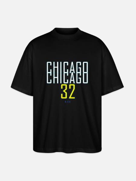 CHICAGO 32 USA - Stanley/Stella Oversized Unisex Organic T-shirt Blaster 2.0 - black