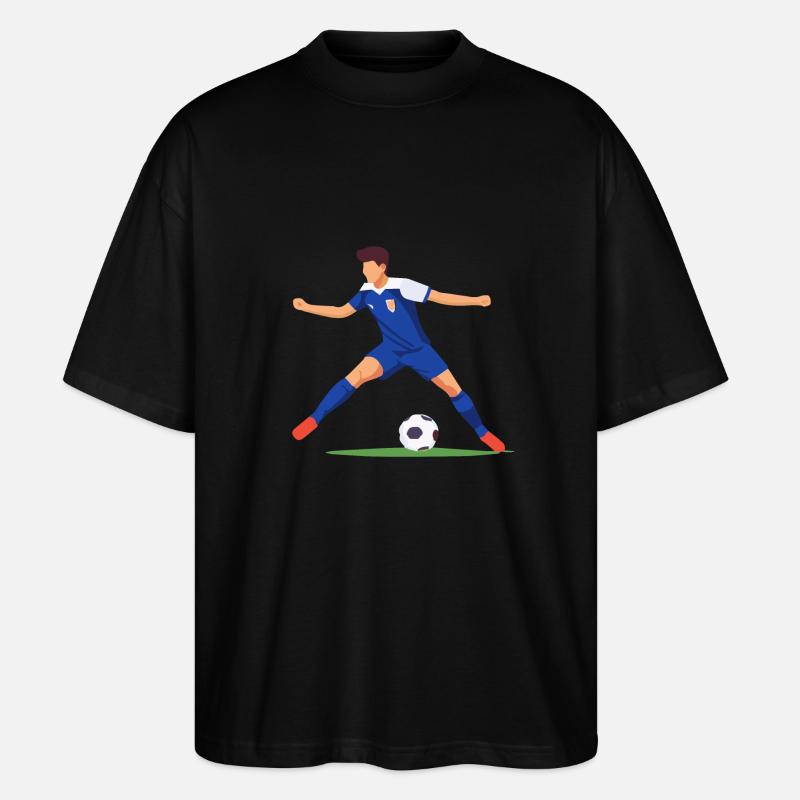 Footballeur avec maillot bleu - T-shirt bio Blaster 2.0 coupe oversize Stanley/Stella Unisexe - noir