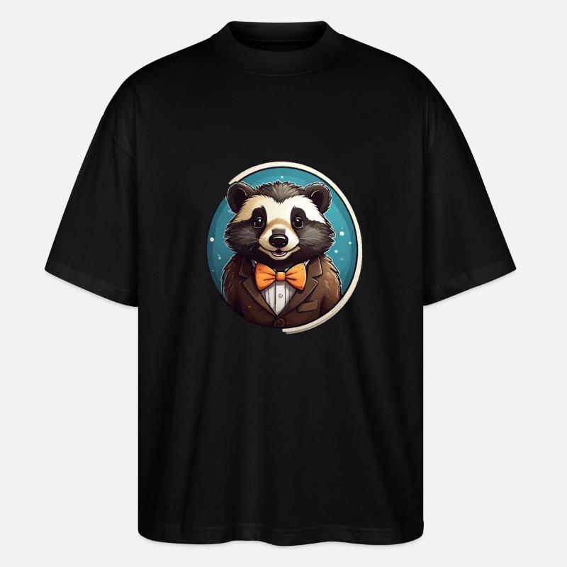 Funny Panda Bear - Stanley/Stella Oversized Unisex Organic T-shirt Blaster 2.0 - black