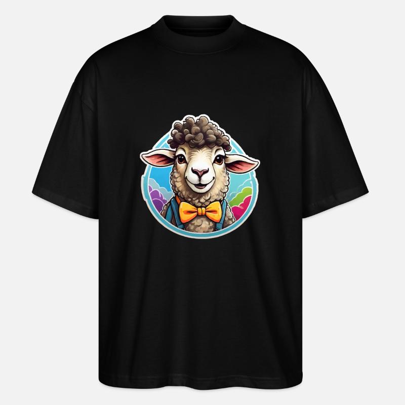 Funny Sheep Comic - Stanley/Stella Oversized Unisex Organic T-shirt Blaster 2.0 - black