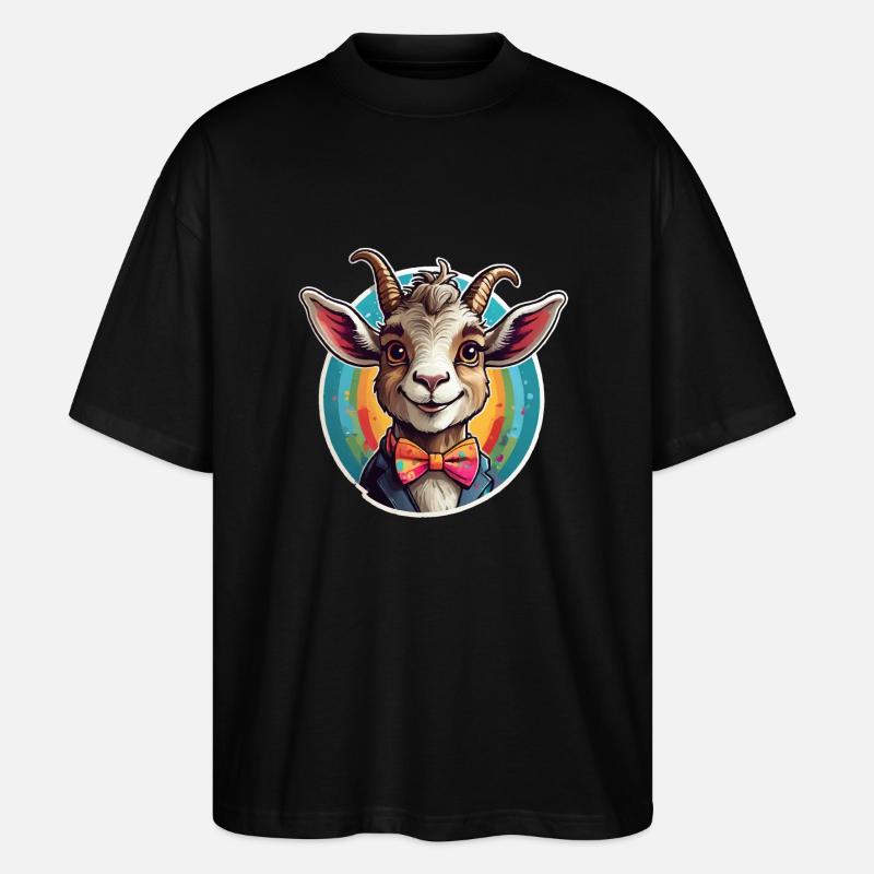 Lustige Ziege Comic - Stanley/Stella Oversized Unisex Bio T-Shirt Blaster 2.0 - Schwarz