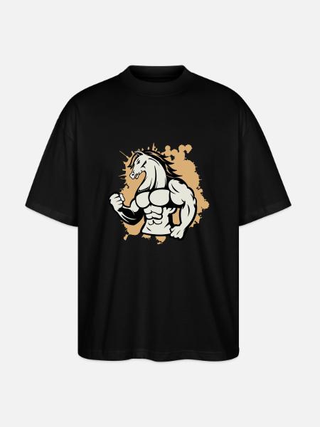 pferd stark - Stanley/Stella Oversized Unisex Bio T-Shirt Blaster 2.0 - Schwarz
