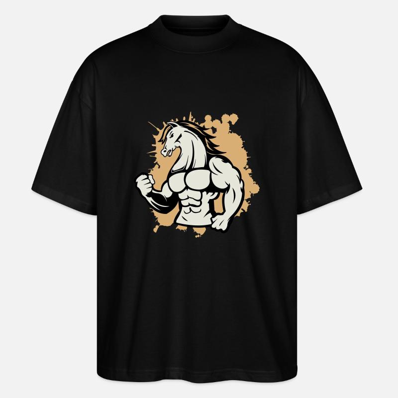pferd stark - Stanley/Stella Oversized Unisex Bio T-Shirt Blaster 2.0 - Schwarz