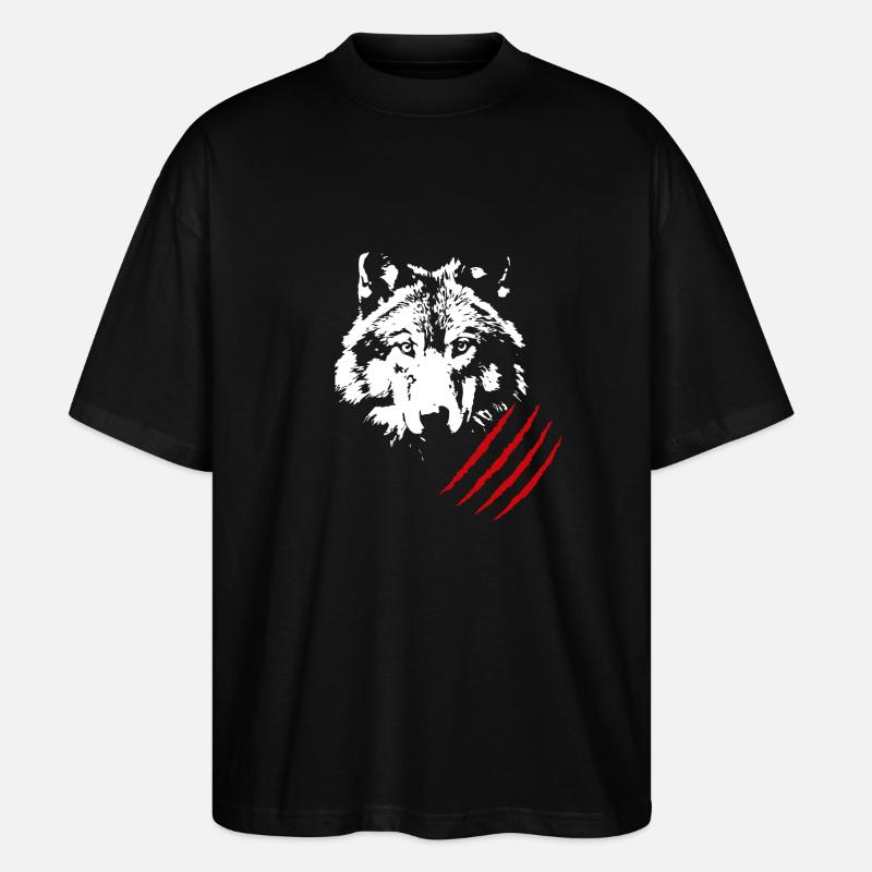 Tête de loup - T-shirt bio Blaster 2.0 coupe oversize Stanley/Stella Unisexe - noir
