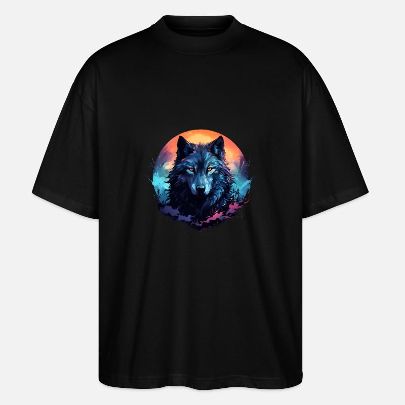 Dunkler Wolf - Stanley/Stella Oversized Unisex Bio T-Shirt Blaster 2.0 - Schwarz