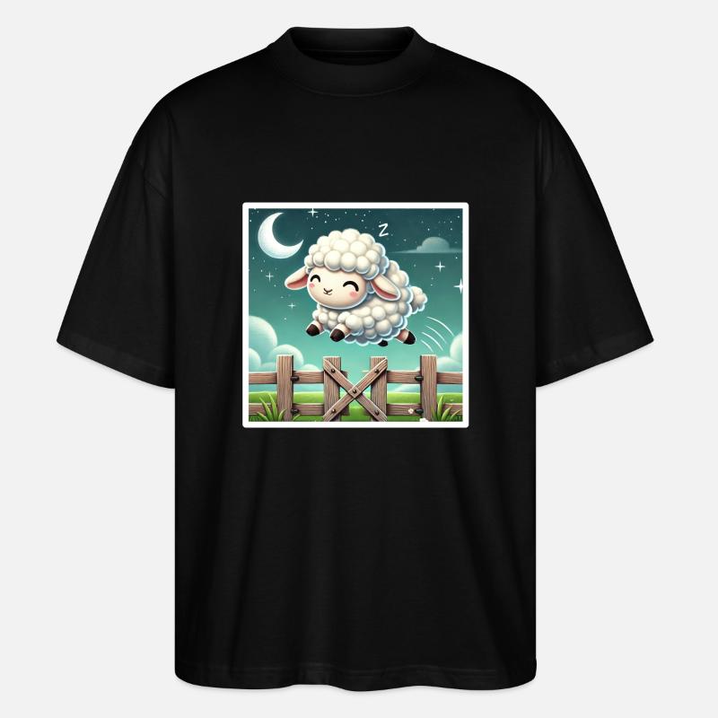 Schäfchen zählen in der Nacht - Stanley/Stella Oversized Unisex Bio T-Shirt Blaster 2.0 - Schwarz