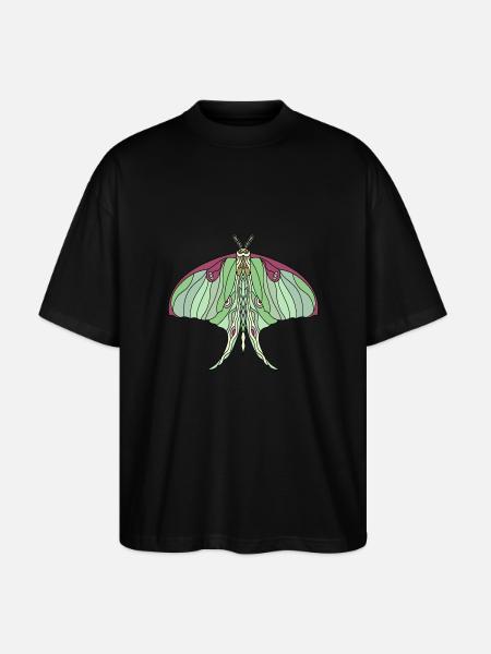 Art Nouveau Inspired Luna Moth - Stanley/Stella Oversized Unisex Organic T-shirt Blaster 2.0 - black