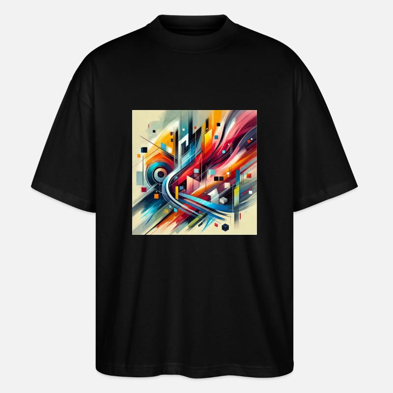 Lebendige Harmonie - Abstraktes Gemälde - Stanley/Stella Oversized Unisex Bio T-Shirt Blaster 2.0 - Schwarz