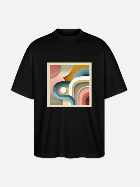 Pastel Symphony - Abstract Painting - Stanley/Stella Oversized Unisex Organic T-shirt Blaster 2.0 - black