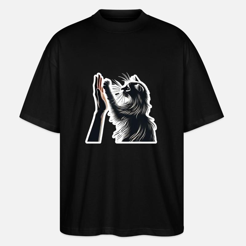 Katzenfreunde - Stanley/Stella Oversized Unisex Bio T-Shirt Blaster 2.0 - Schwarz