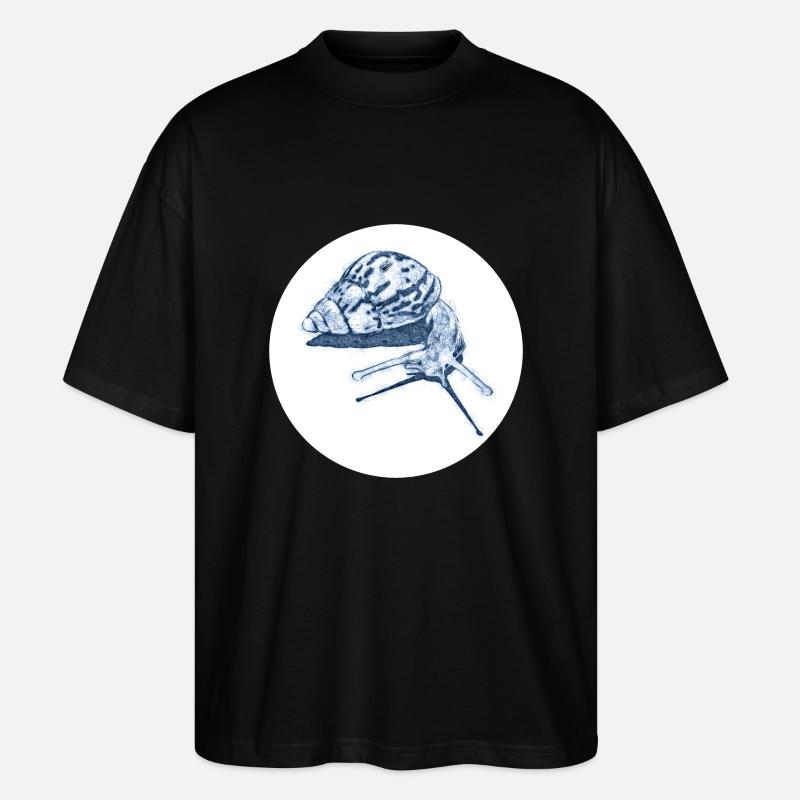 snail with shadow scribble art - Stanley/Stella Oversized Unisex Bio T-Shirt Blaster 2.0 - Schwarz