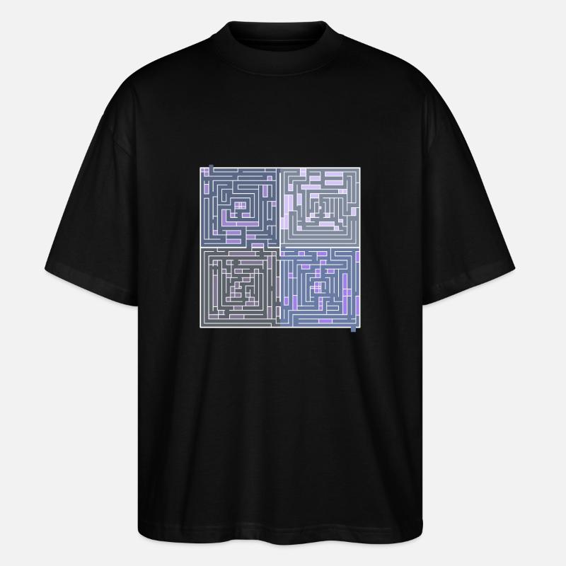 Maze 2 (transparenter Hintergrund) - Stanley/Stella Oversized Unisex Bio T-Shirt Blaster 2.0 - Schwarz