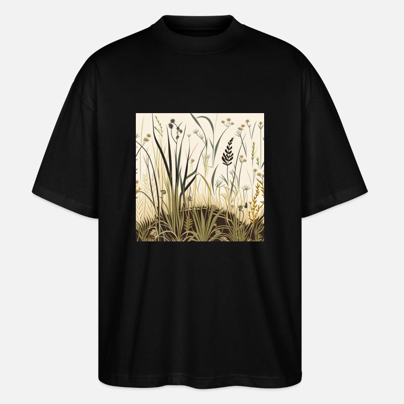 Wildblumenwiese - Stanley/Stella Oversized Unisex Bio T-Shirt Blaster 2.0 - Schwarz