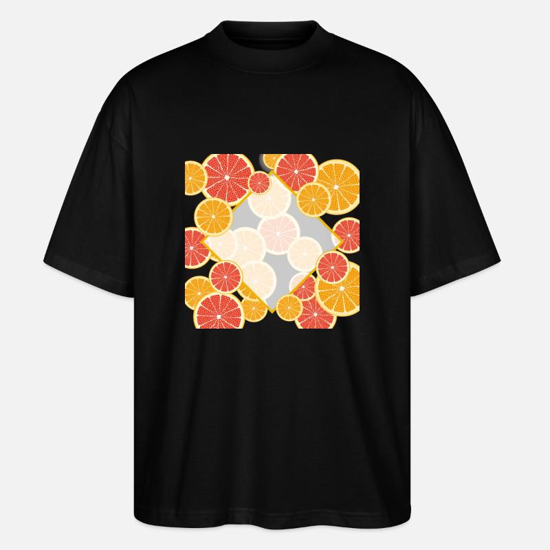 Grapefruit Orange Fenster - Stanley/Stella Oversized Unisex Bio T-Shirt Blaster 2.0 - Schwarz