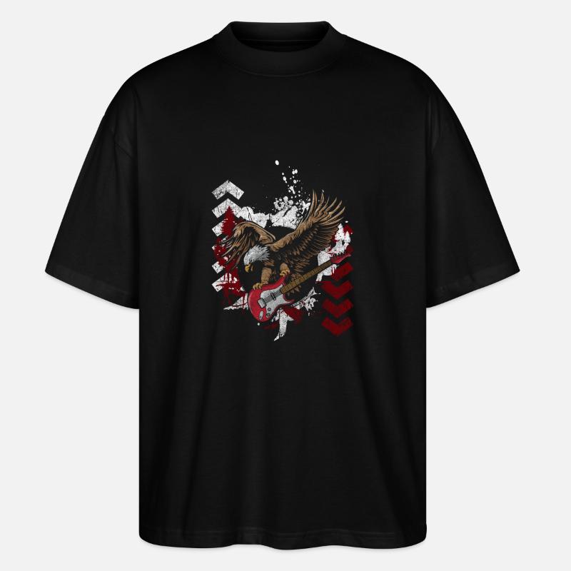 Tatouage motif crâne - T-shirt bio Blaster 2.0 coupe oversize Stanley/Stella Unisexe - noir