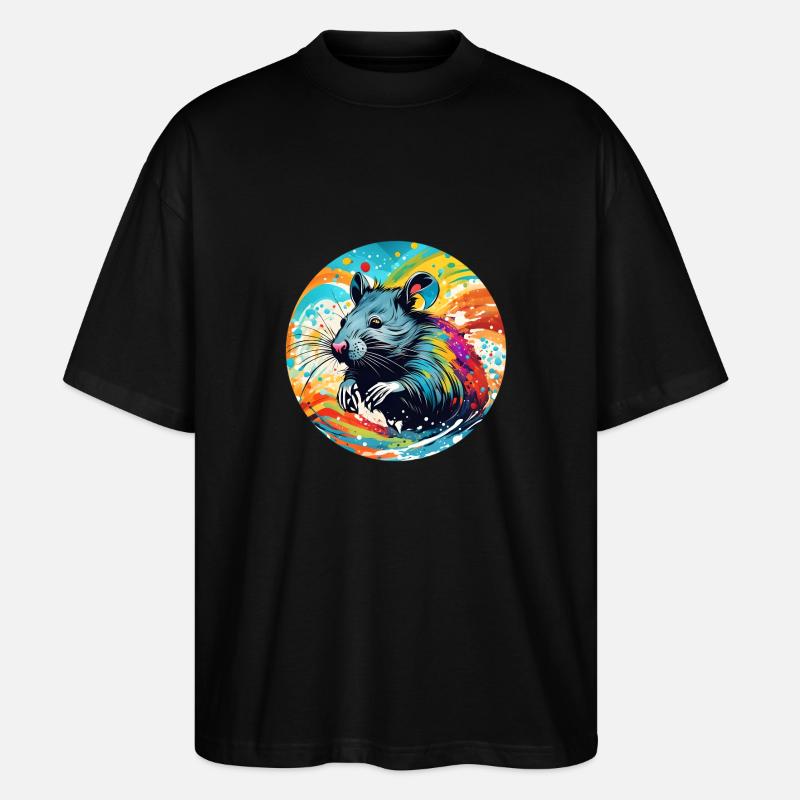 Ratte runder Batch - Stanley/Stella Oversized Unisex Bio T-Shirt Blaster 2.0 - Schwarz