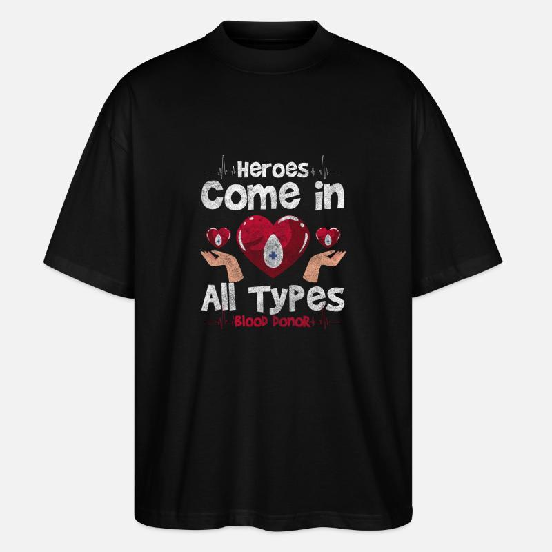 Blutspende Spender Menschen Ehrenamt - Stanley/Stella Oversized Unisex Bio T-Shirt Blaster 2.0 - Schwarz