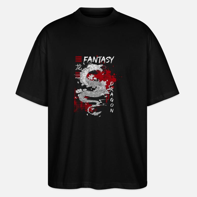 Drache China Tradition - Stanley/Stella Oversized Unisex Bio T-Shirt Blaster 2.0 - Schwarz