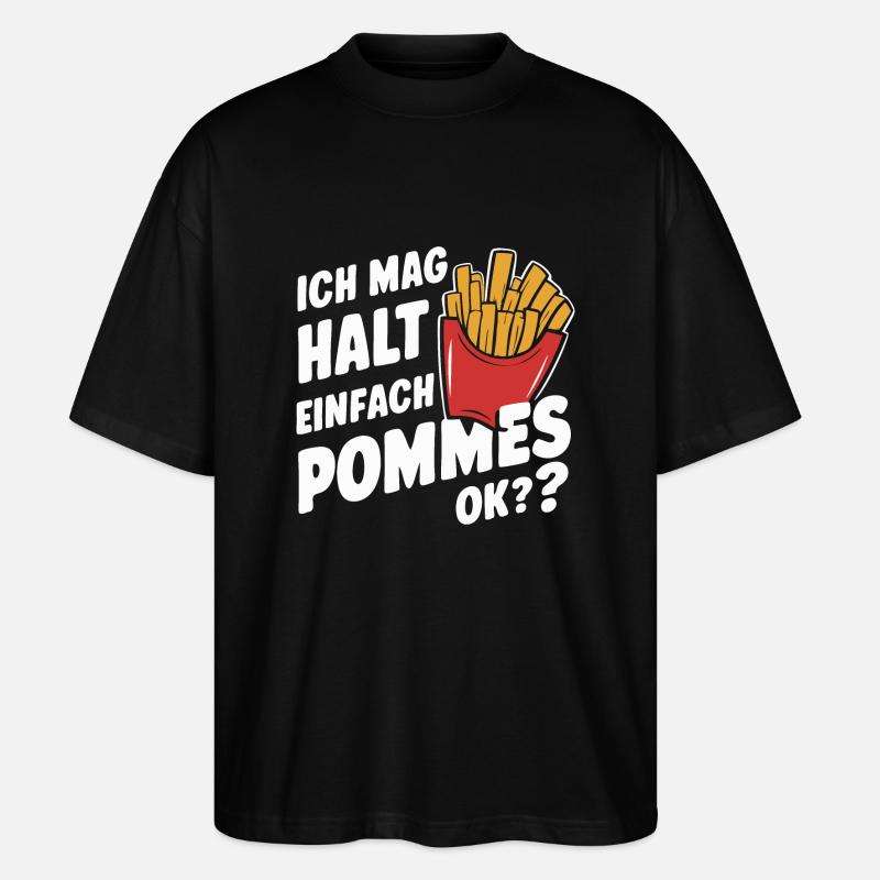Frites, frites, restauration rapide - T-shirt bio Blaster 2.0 coupe oversize Stanley/Stella Unisexe - noir