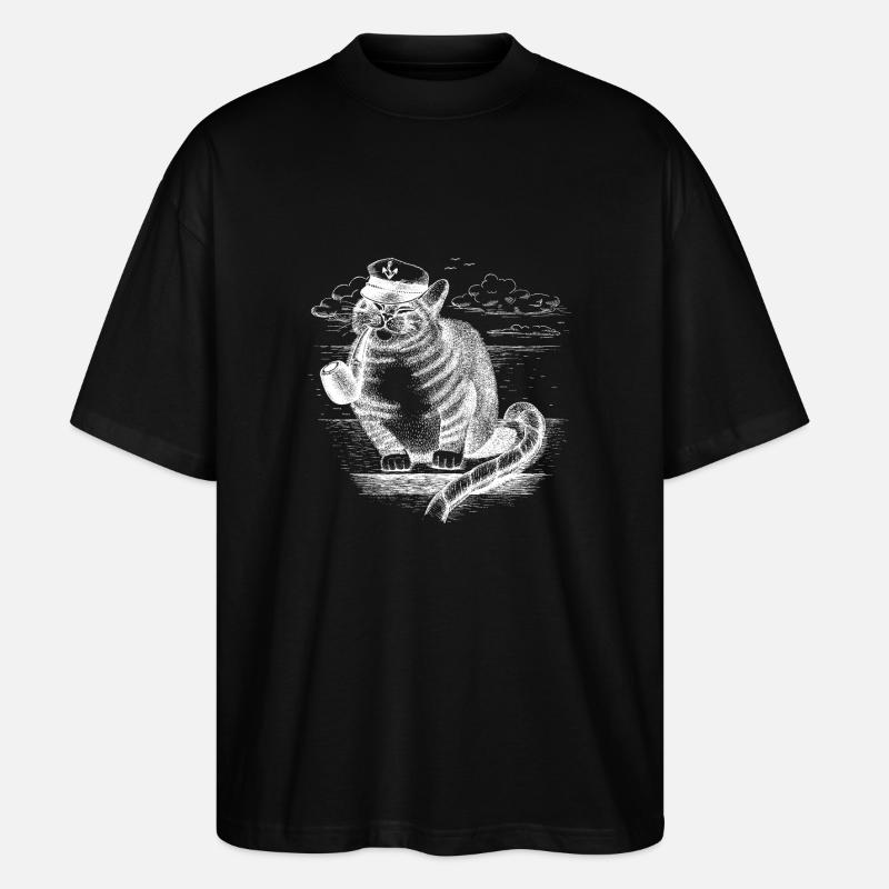 Capitaine de chat - T-shirt bio Blaster 2.0 coupe oversize Stanley/Stella Unisexe - noir