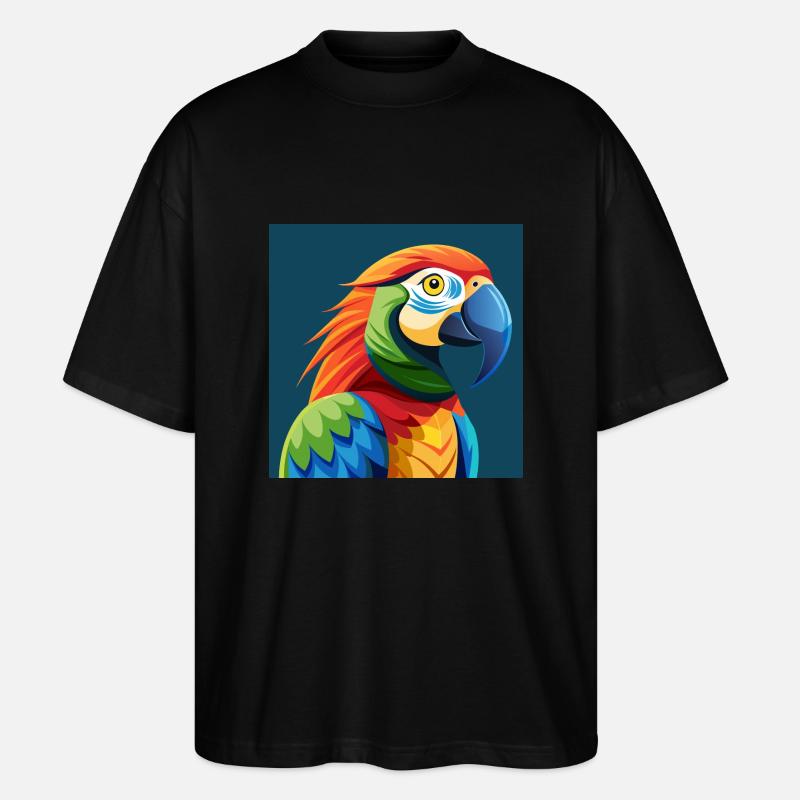 Tropischer Papagei - Stanley/Stella Oversized Unisex Bio T-Shirt Blaster 2.0 - Schwarz