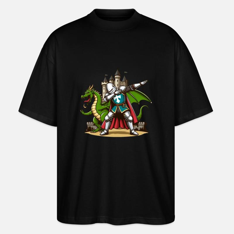 Dabbender Ritter, Mittelalter Kostüm - Stanley/Stella Oversized Unisex Bio T-Shirt Blaster 2.0 - Schwarz