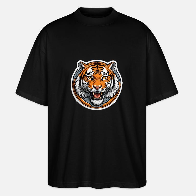 Dynamischer Tiger - Stanley/Stella Oversized Unisex Bio T-Shirt Blaster 2.0 - Schwarz