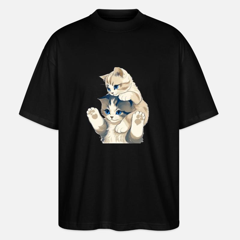 Kätzchen - Stanley/Stella Oversized Unisex Bio T-Shirt Blaster 2.0 - Schwarz