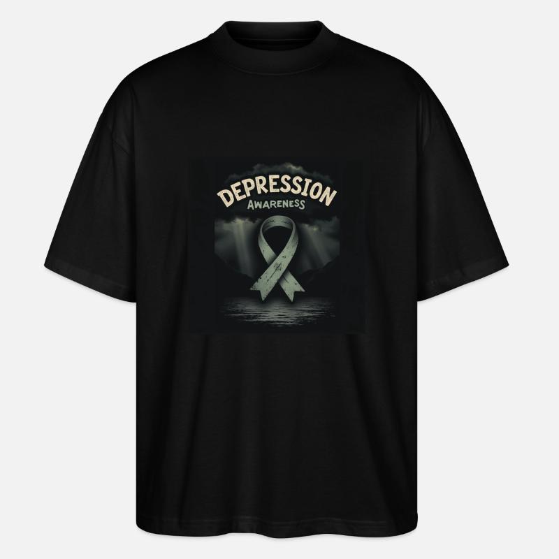 Bewusstsein für Depressionen - Stanley/Stella Oversized Unisex Bio T-Shirt Blaster 2.0 - Schwarz