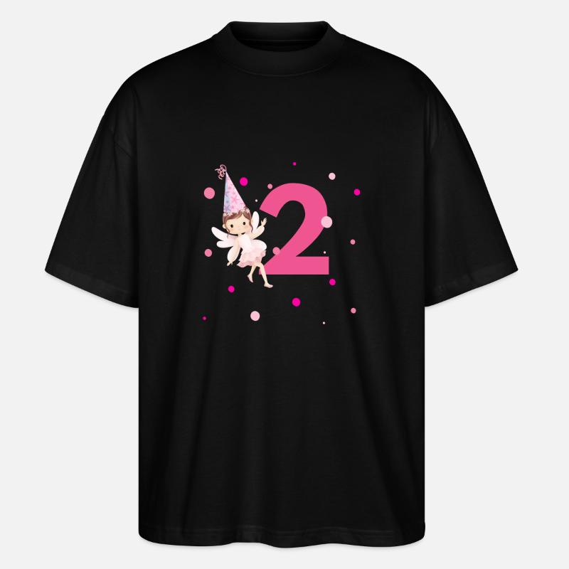 2e anniversaire fée rose - T-shirt bio Blaster 2.0 coupe oversize Stanley/Stella Unisexe - noir