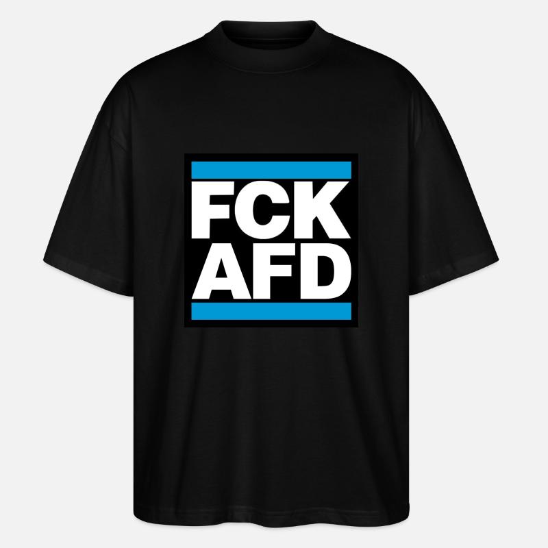FCK AFD blue capitals - Stanley/Stella Oversized Unisex Bio T-Shirt Blaster 2.0 - Schwarz