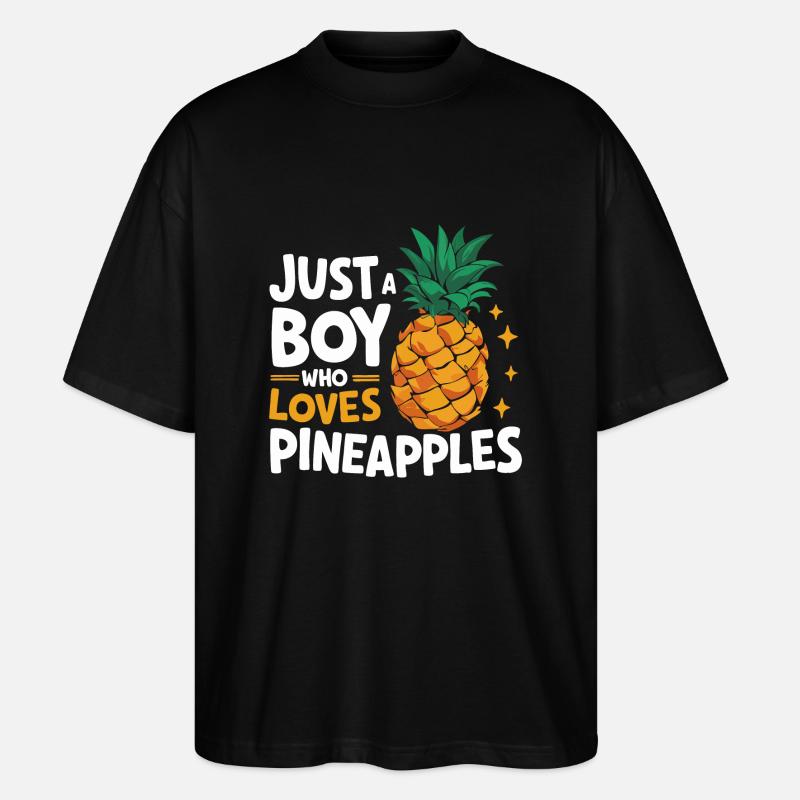 Pineapple tropical hawaiian fruit - Stanley/Stella Oversized Unisex Organic T-shirt Blaster 2.0 - black