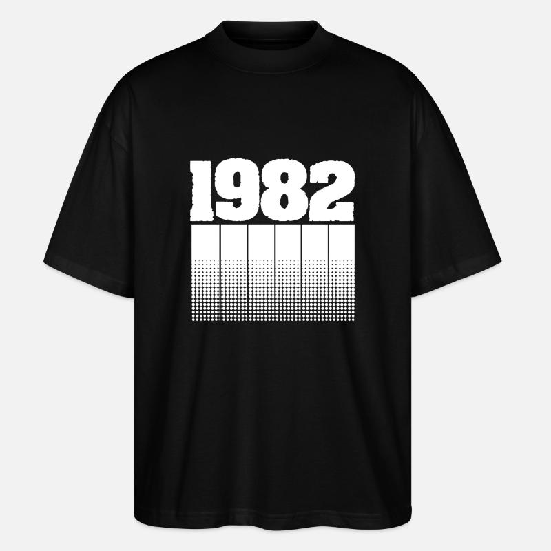 Geboren 1982 - Stanley/Stella Oversized Unisex Bio T-Shirt Blaster 2.0 - Schwarz