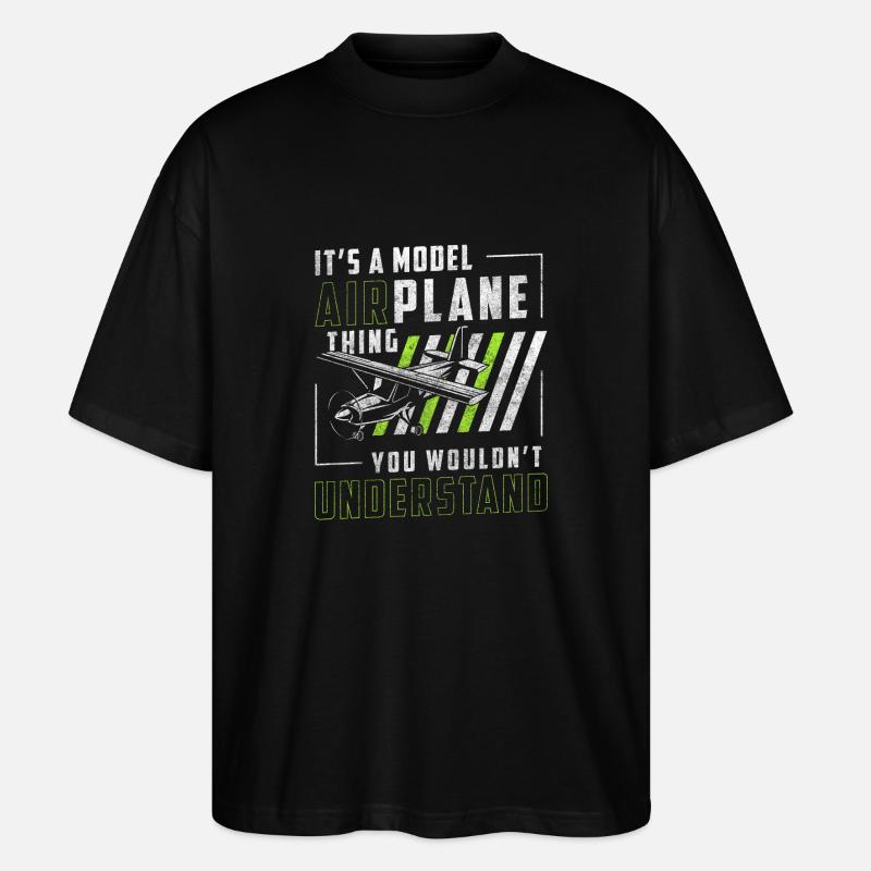 Vol miniature d’avion - T-shirt bio Blaster 2.0 coupe oversize Stanley/Stella Unisexe - noir