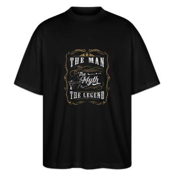 Schütze Ziel Pfeile - Stanley/Stella Oversized Unisex Bio T-Shirt Blaster 2.0 - Schwarz - Vorne - Alina (178cm) & Michal (187cm)