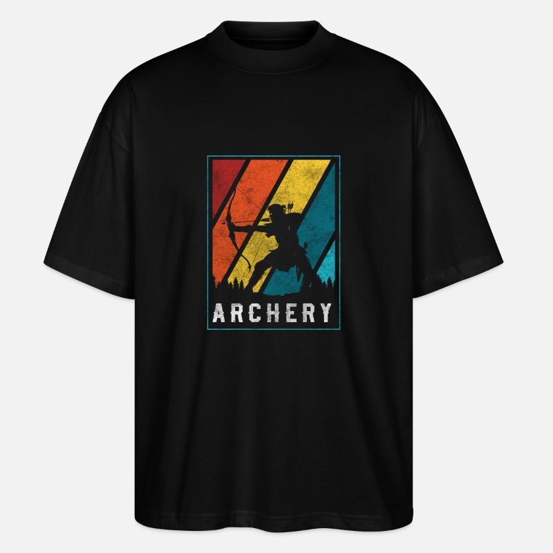 Bogenschießen Zielschießen Treffer - Stanley/Stella Oversized Unisex Bio T-Shirt Blaster 2.0 - Schwarz